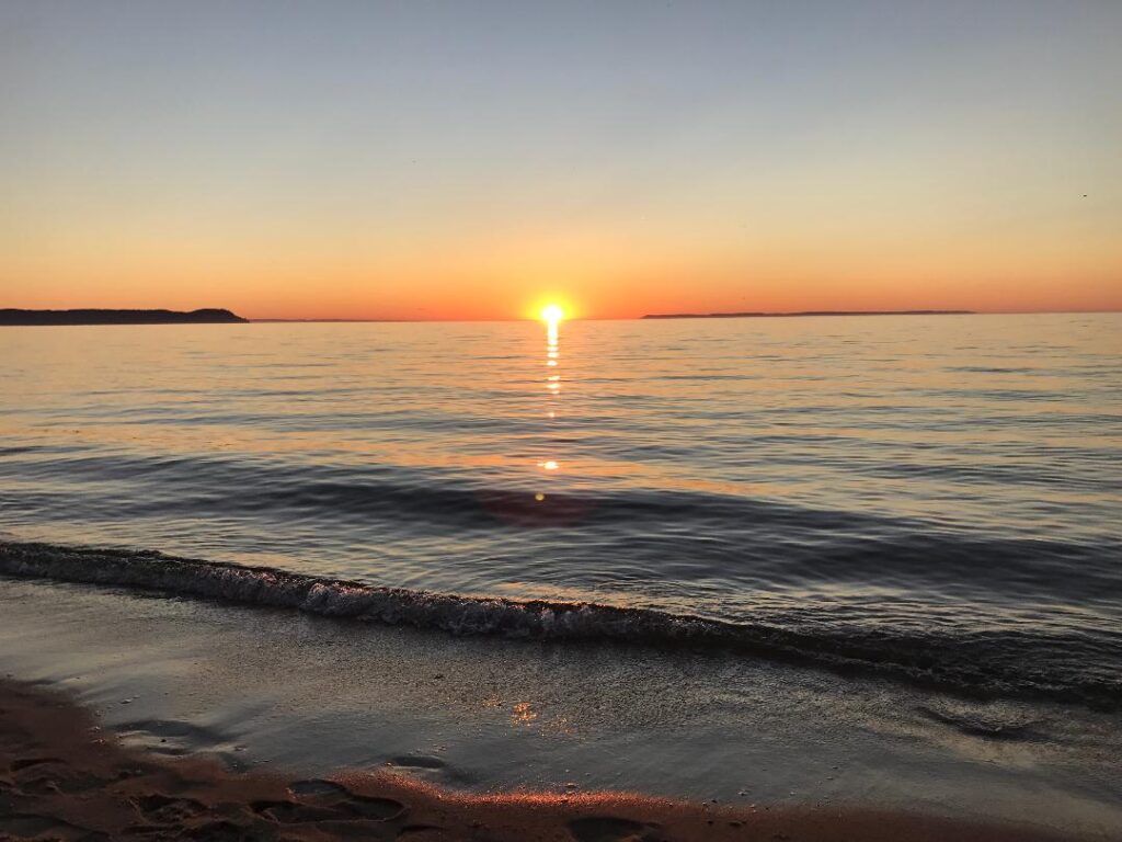 A Beautiful View of Sunset over Ocean