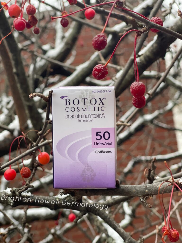 A box of Botox on a tree branch